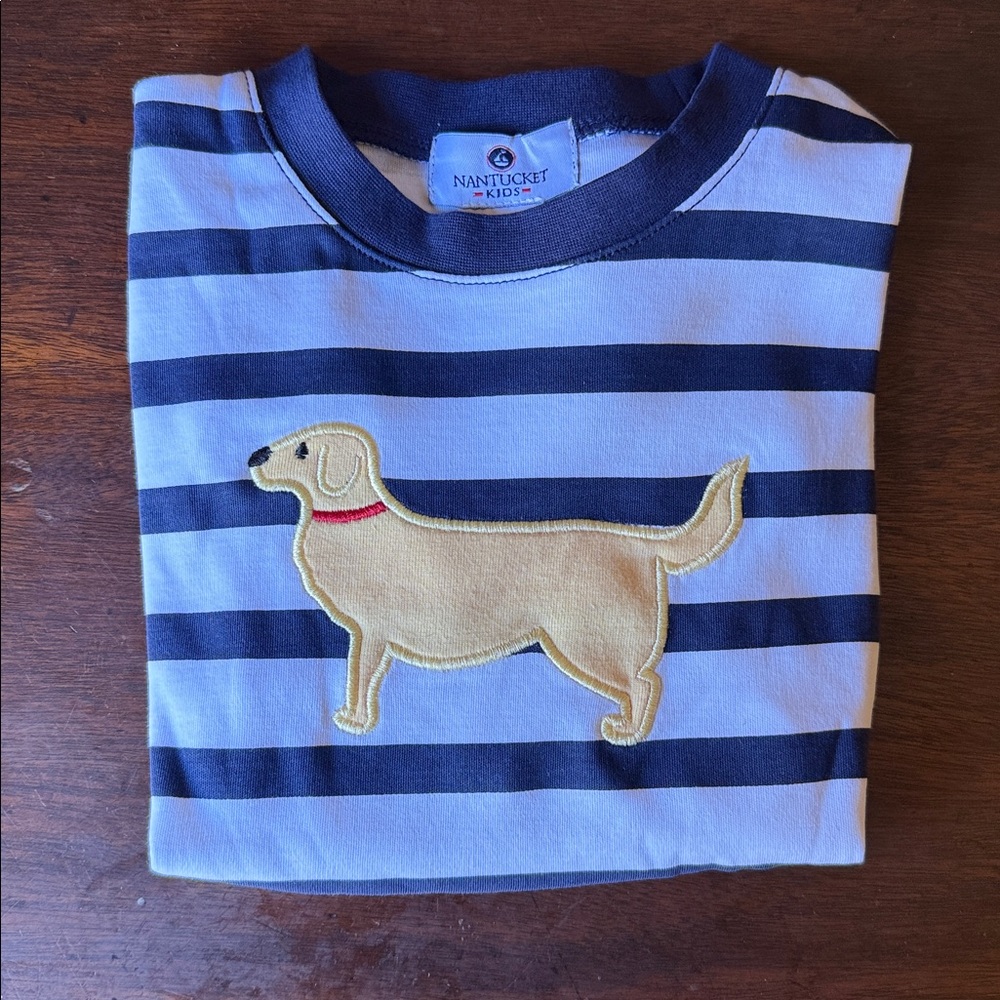 NWOT Nantucket Kids Striped Dog Shirt
